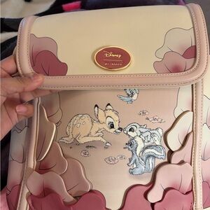 Lounge-fly Bambi Floral Backpack in Cream and Pink